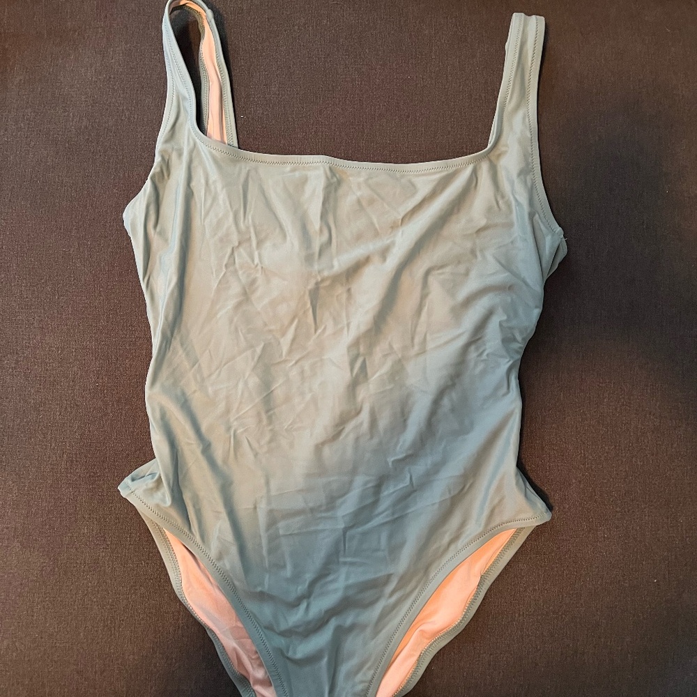 Madewell Second Wave Square-Neck Tank One-Piece Swimsuit — Size M